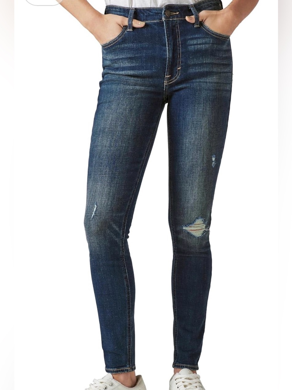 Lucky Brand Dark Blue Distressed Skinny Jeans